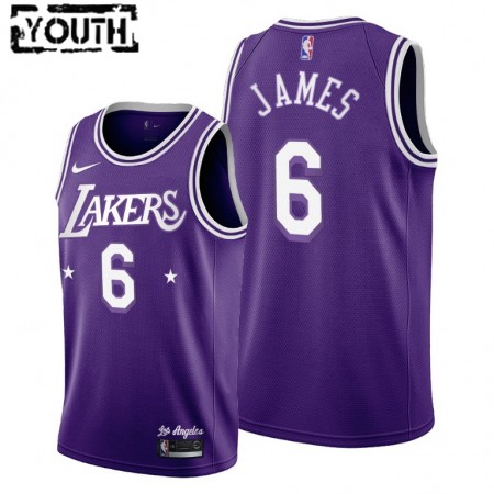 Maglia NBA Los Angeles Lakers LeBron James 6 Nike 2021-22 City Edition Throwback 60s Swingman - Bambino